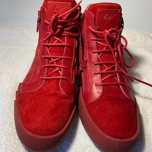 Giuseppe Zanotti Vintage Red Suede Sneakers Size 12.5 (47)